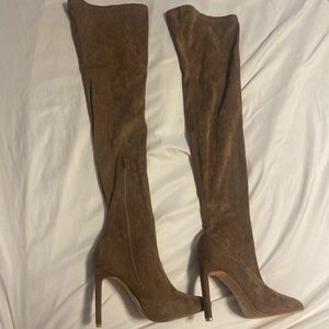 Brown over the knee boots NEVER WORN
